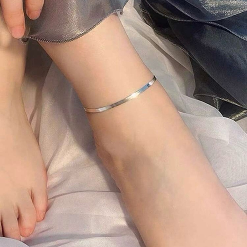 Silver Snake Chain Anklet - Picture 4 of 6